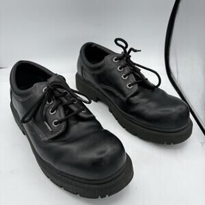 Skechers Dress Work Shoes Mens Size 13 Lace Up Leather Upper Black Platform‎